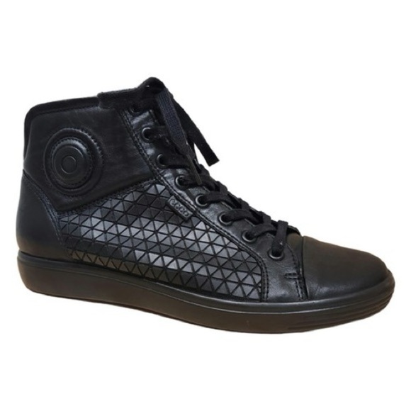 Ecco Shoes - Ecco Women’s Soft 7 High-Top Sneakers Black Size 38/US size 7-7.5